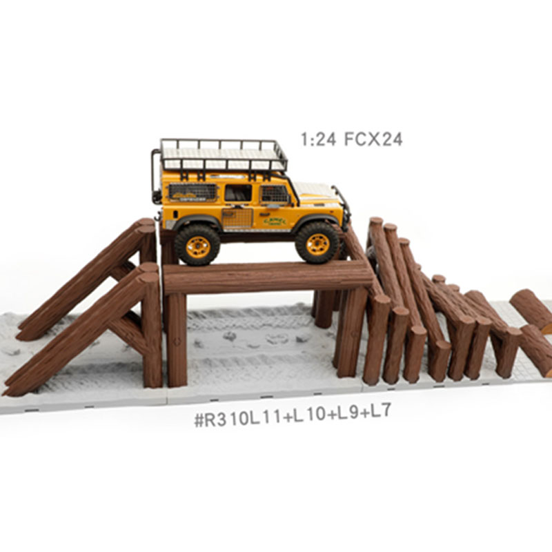 Rc Hobby Track - Gesimuleerde houten stapelwegversperringen Track Climbing Car