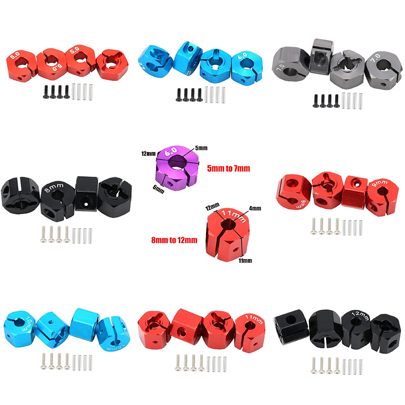 Rc Hobby Track - Aluminium 5/6/7/8/9/10/11/12Mm Adapter Hex 12Mm Aandrijfnaaf