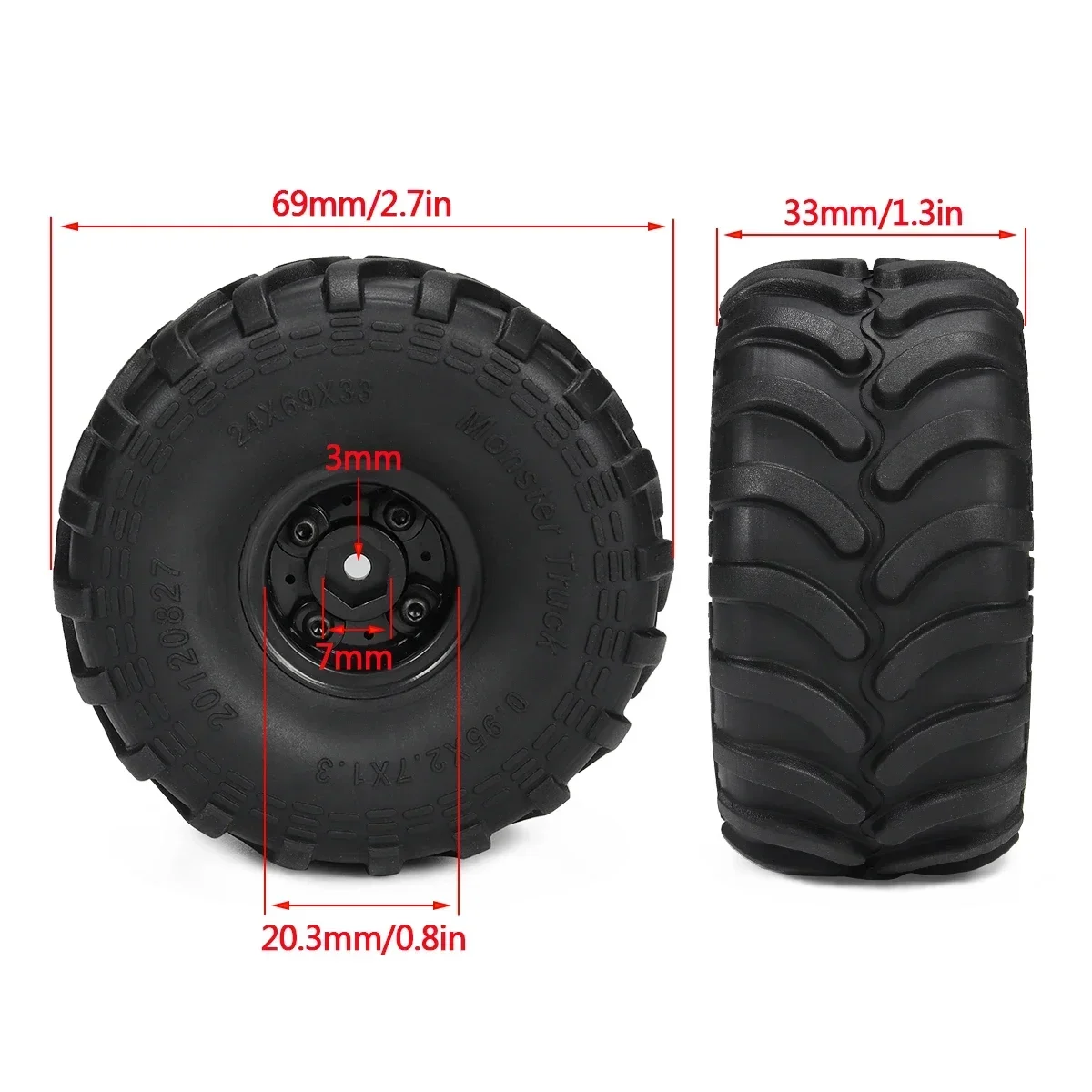 4 stuks Monster Truck Banden m - Rc Hobby Trucks recensie en prijs