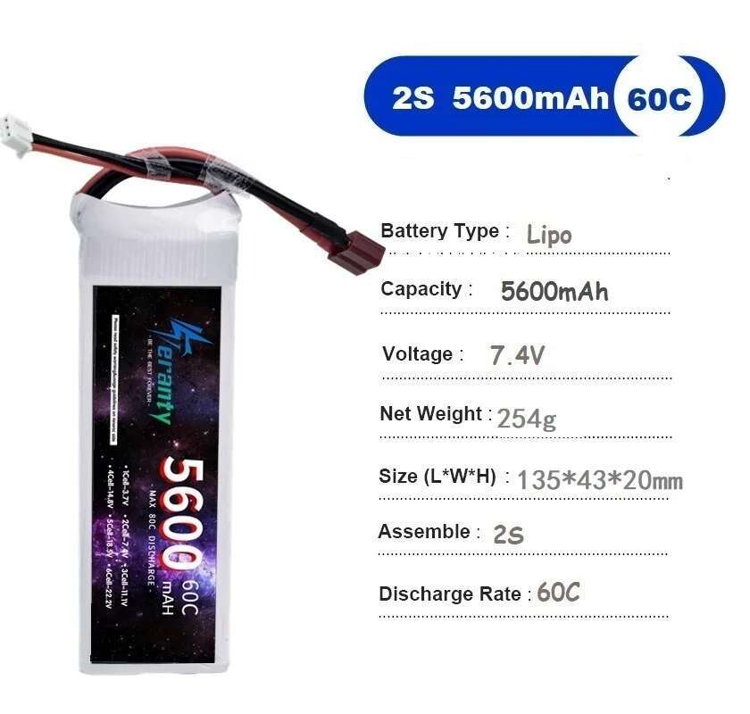 TERANTY 5600MAH 60C 2S 3S 4S 6 - Lipo Battery 4S recensie en prijs